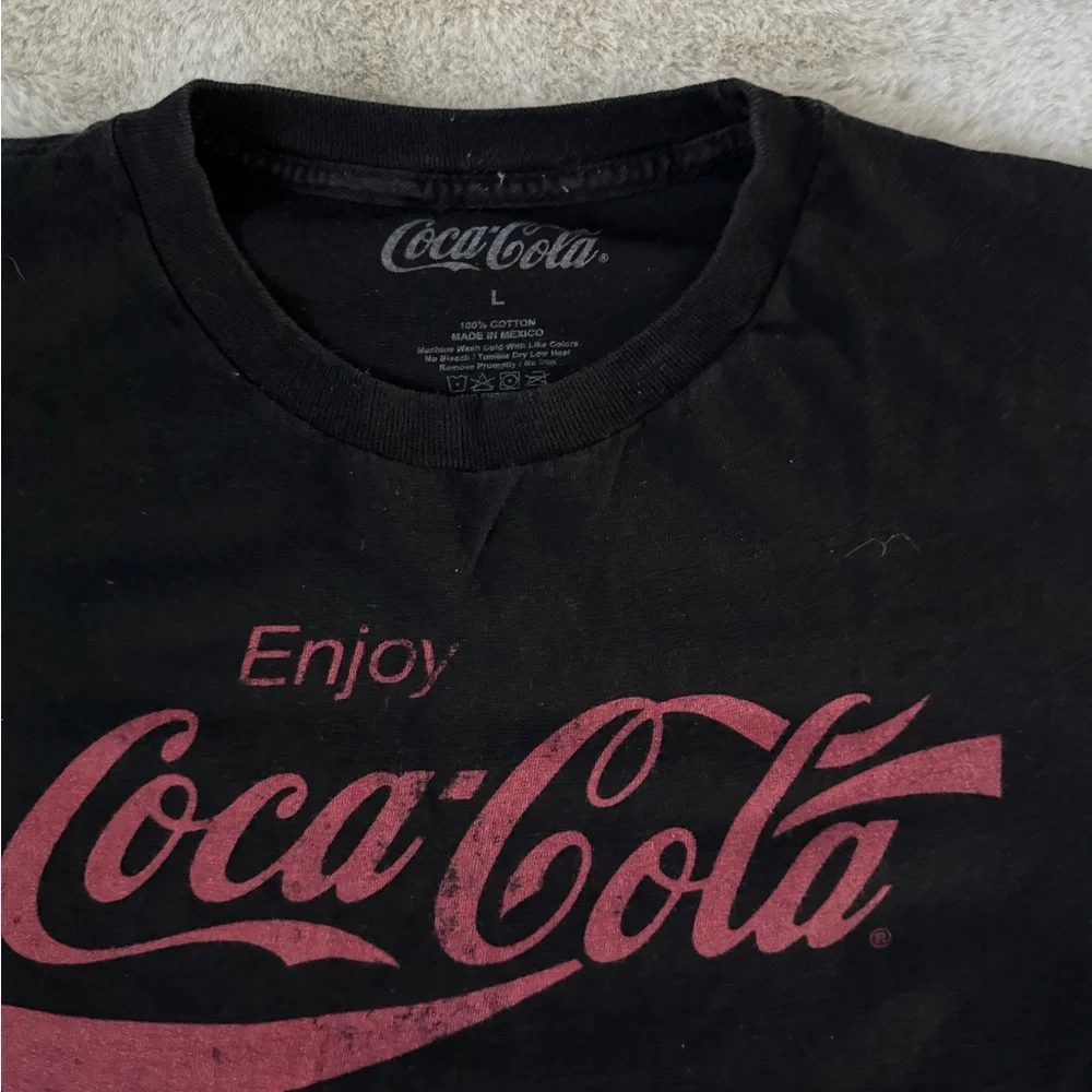 Coca-Cola Black Tee with Red Script - Picture 2 of 3